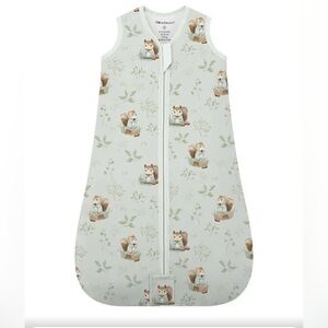 NEW Light Green Baby Sleep Sack 12-18 months with squirrels by Moosebears